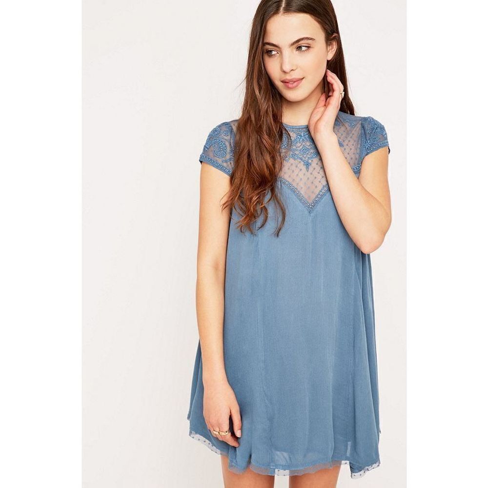 UO Kimchi Blue Lace Yoke Mini Party Dress Size M